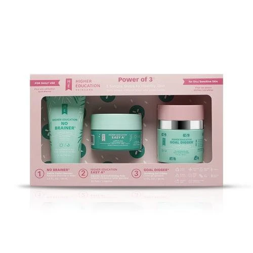 商品Higher Education Skincare|The Power Of 3 Kit: Normal To Dry/Sensitive Skin,价格¥362,第1张图片