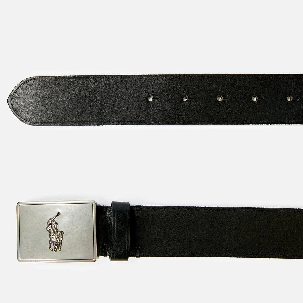 商品Ralph Lauren|Polo Ralph Lauren Men's Plaque Belt - Black,价格¥863,第2张图片详细描述