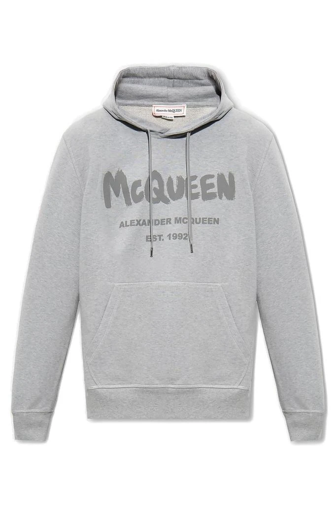 商品Alexander McQueen|Alexander McQueen Logo Printed Drawstring Hoodie,价格¥3125,第1张图片