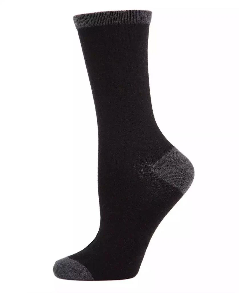 商品Memoi|Tipped Flat knit Cashmere Women's Crew Socks,价格¥105,第1张图片