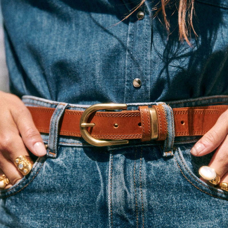 Sezane 女士棕色牛皮腰带 商品