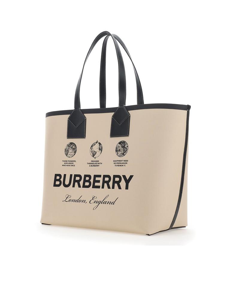 Burberry Logo Printed Large London Tote Bag – On Sale Now