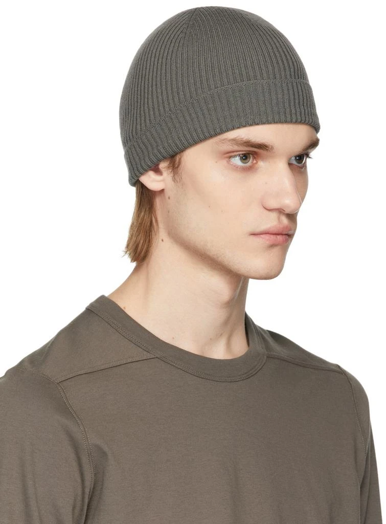 商品Rick Owens|Grey Wool Ribbed Beanie,价格¥788,第2张图片详细描述