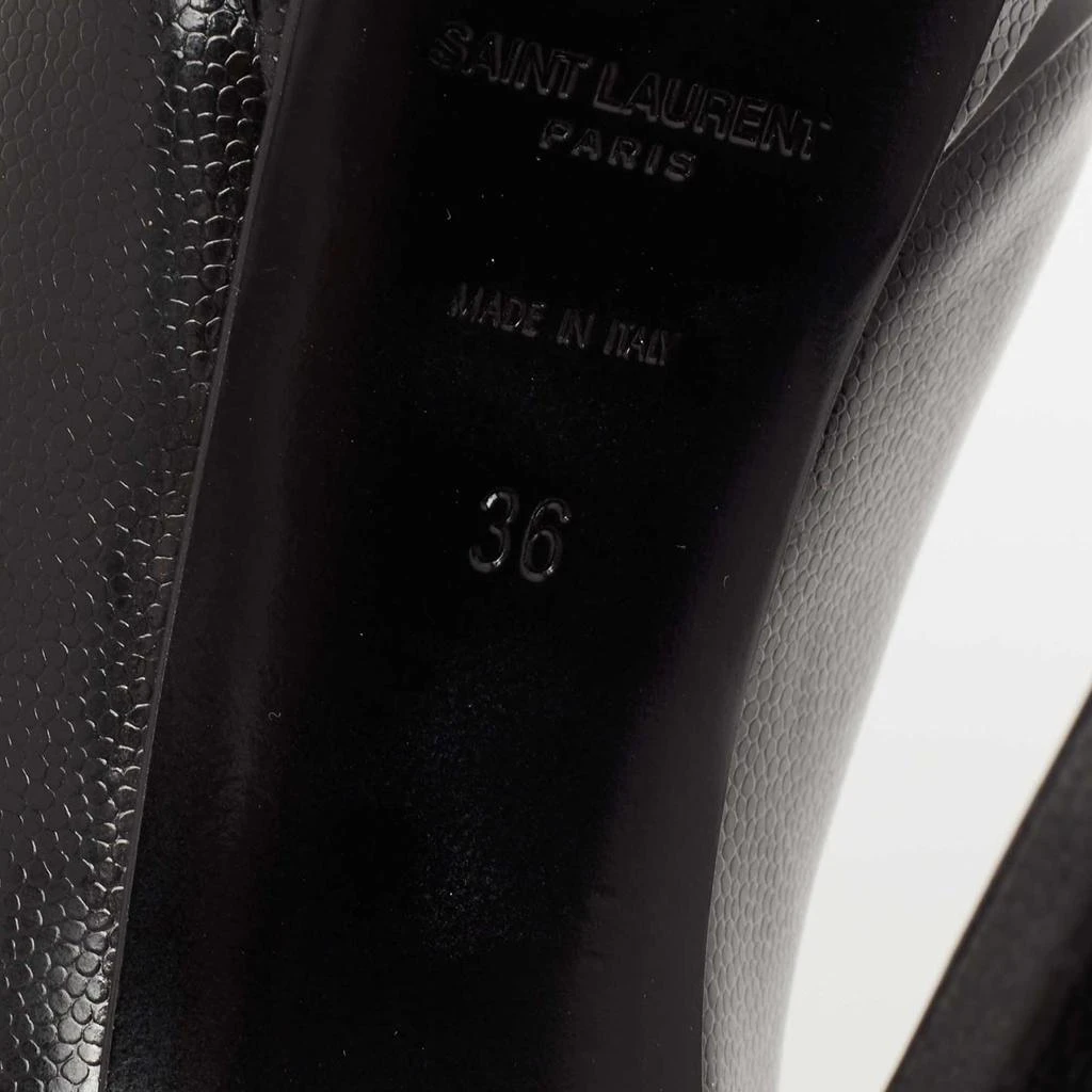 Saint Laurent Black Leather Janis Pointed Toe Platform Pumps Size 36 商品
