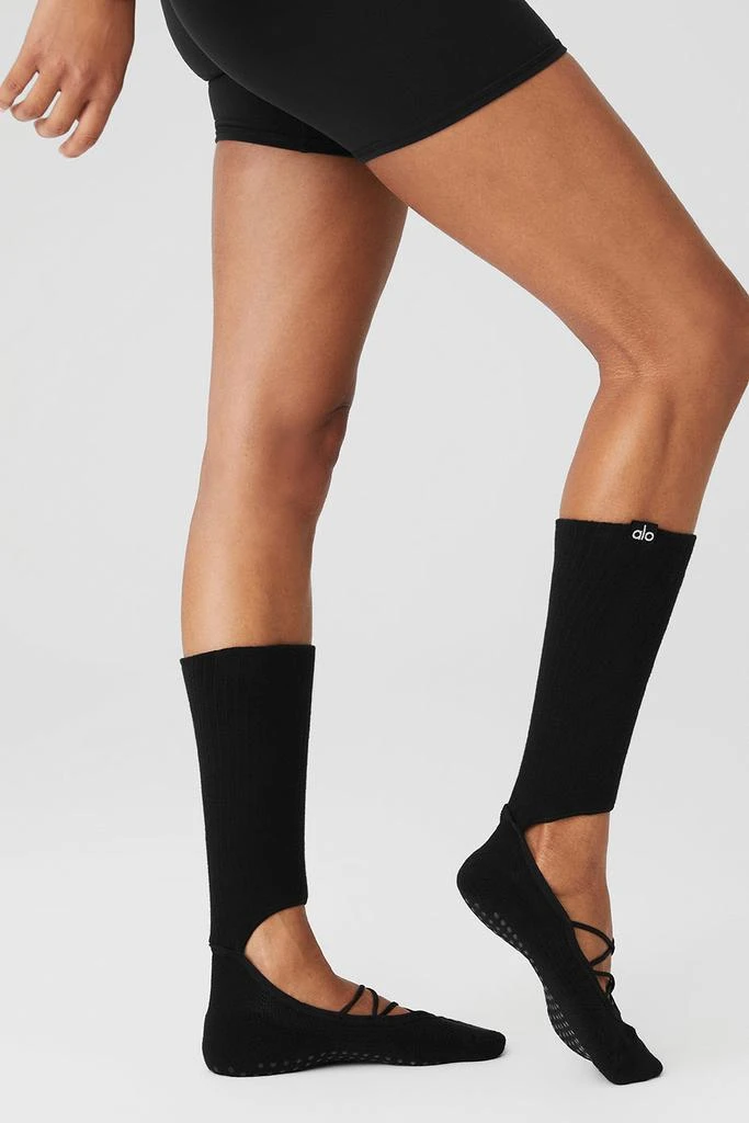 商品Alo|Women's Strappy Siren Grip Sock - Black,价格¥285,第2张图片详细描述