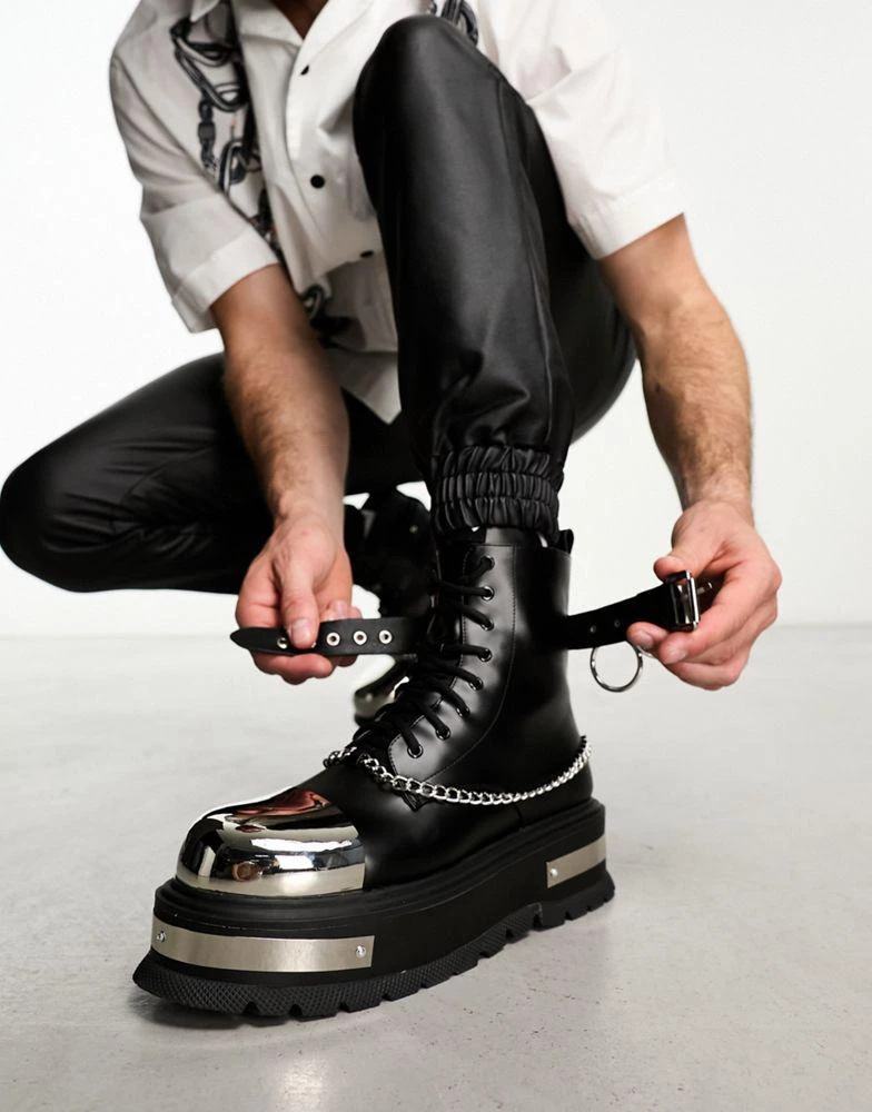 商品Koi Footwear|KOI Borin hardward extreme platform boots in black,价格¥1140,第3张图片详细描述