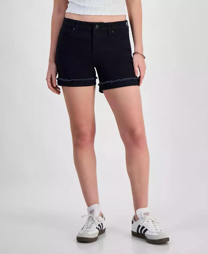 商品Celebrity Pink|Juniors Mid Rise Frayed Cuff Shorts,价格¥111,第3张图片详细描述