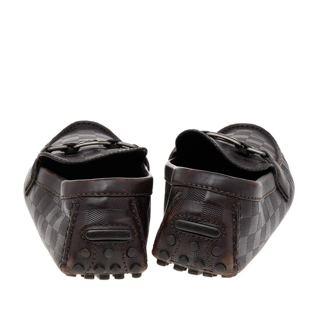 商品[二手商品] Louis Vuitton|Louis Vuitton Dark Brown Damier Embossed Leather Hockenheim Slip On Loafers Size 43.5,价格¥3046,第5张图片详细描述