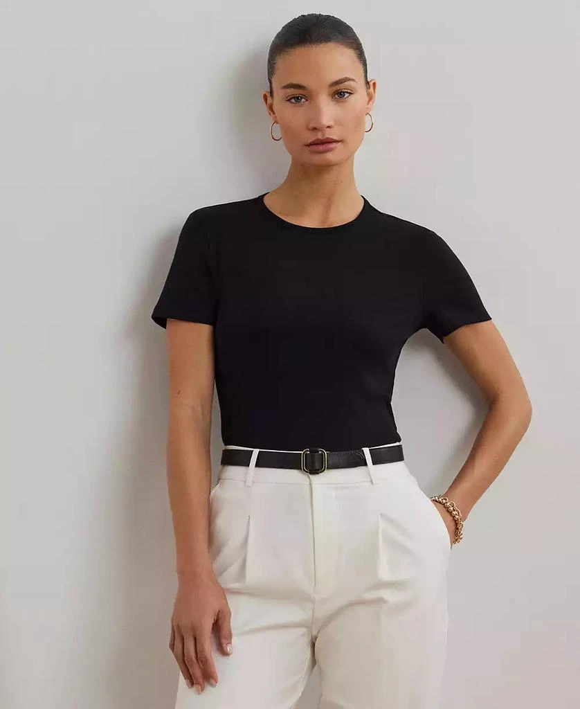 商品Ralph Lauren|Stretch Knit T-Shirt, Regular & Petite,价格¥373,第1张图片