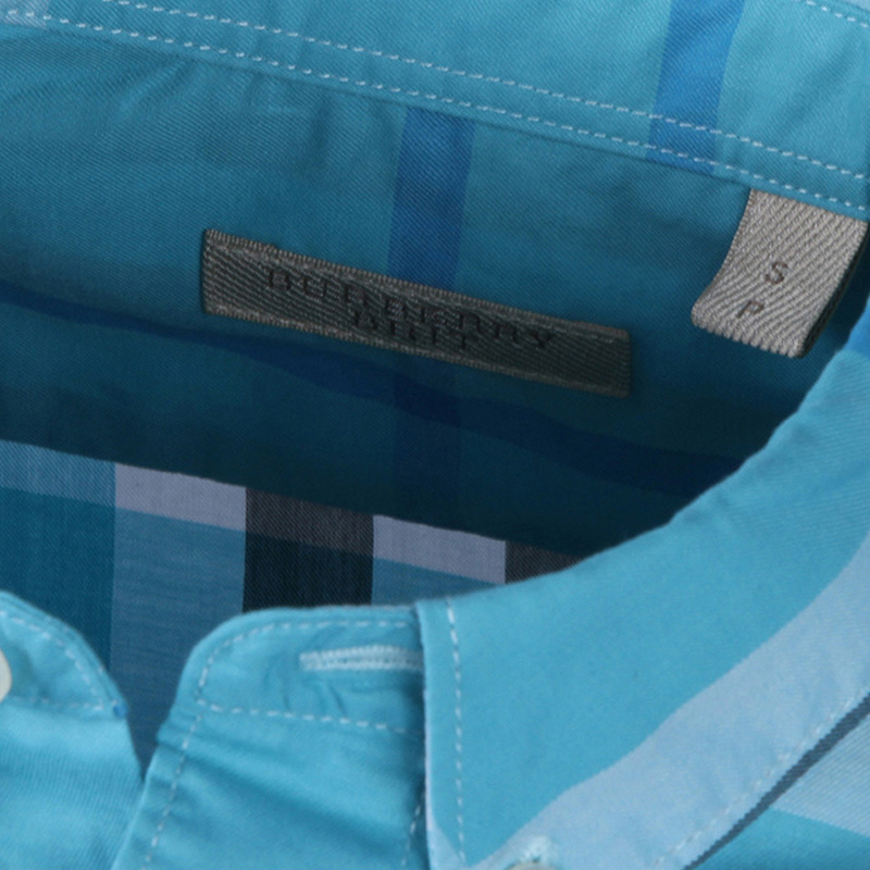Burberry 博柏利 男士湖蓝色纯棉长袖衬衫 3919212商品第4张图片规格展示