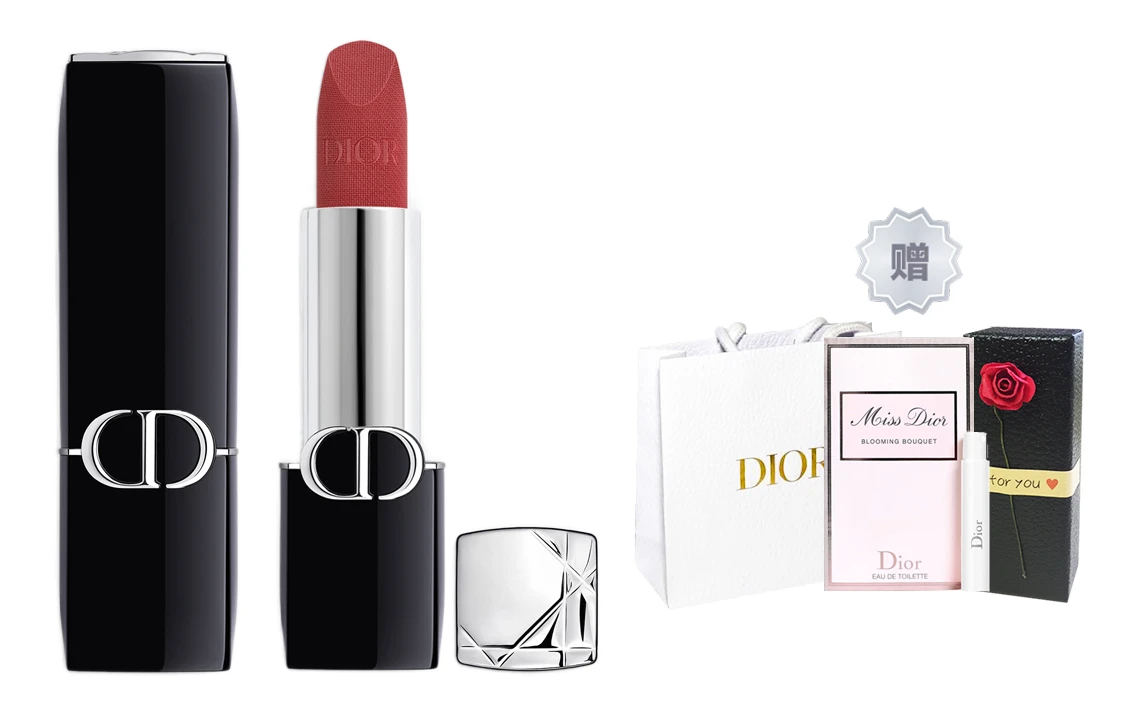 商品[国内直发] Dior|迪奥 烈艳蓝金 全新丝绒口红 缎光 气色 3.5g+1ml,价格¥385,第8张图片详细描述