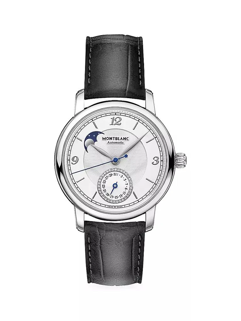 商品MontBlanc|Star Legacy Stainless Steel &amp; Alligator Strap Moonphase &amp; Date Watch,价格¥33570,第1张图片