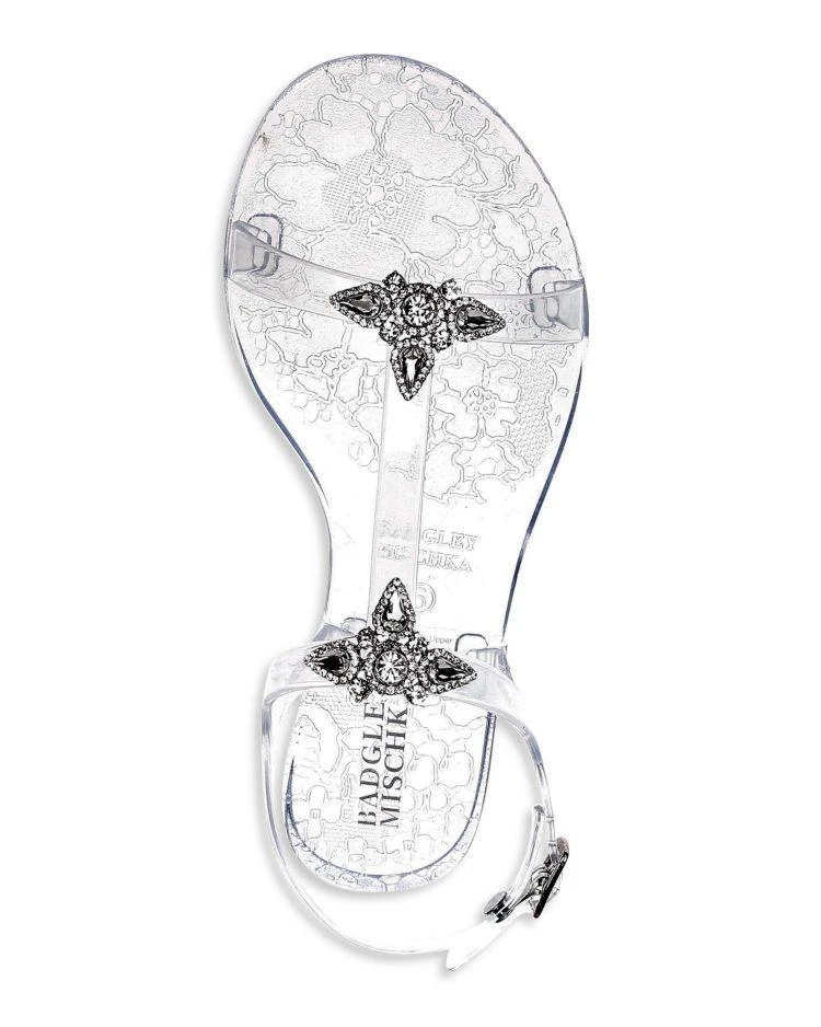 商品Badgley Mischka|Badgley Mischka Belize Embellished T-Strap Jelly Sandals ,价格¥525,第3张图片详细描述