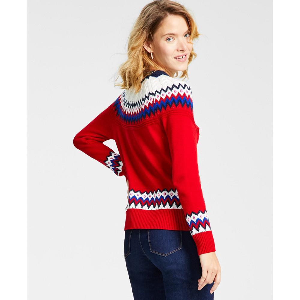 商品Charter Club|Petite Multicolor Fair Isle Sweater, Created for Macy's,价格¥166,第4张图片详细描述
