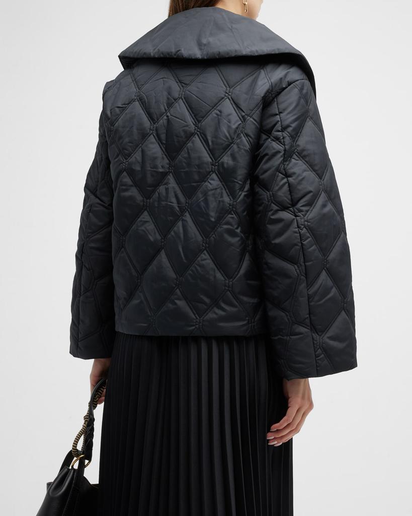 Quilted Oversized Collar Jacket商品第6张图片规格展示