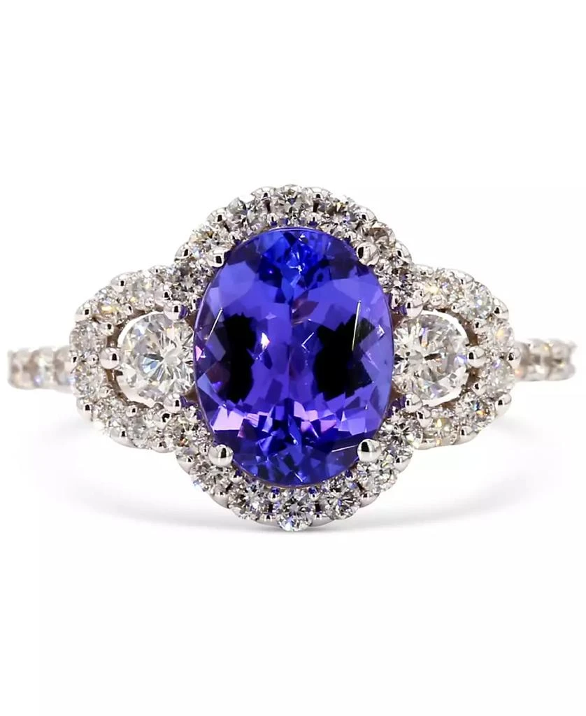 商品Macy's|Tanzanite (2 ct. t.w.) & Diamond (3/4 ct. t.w.) Halo Ring in 14k White Gold,价格¥12948,第1张图片