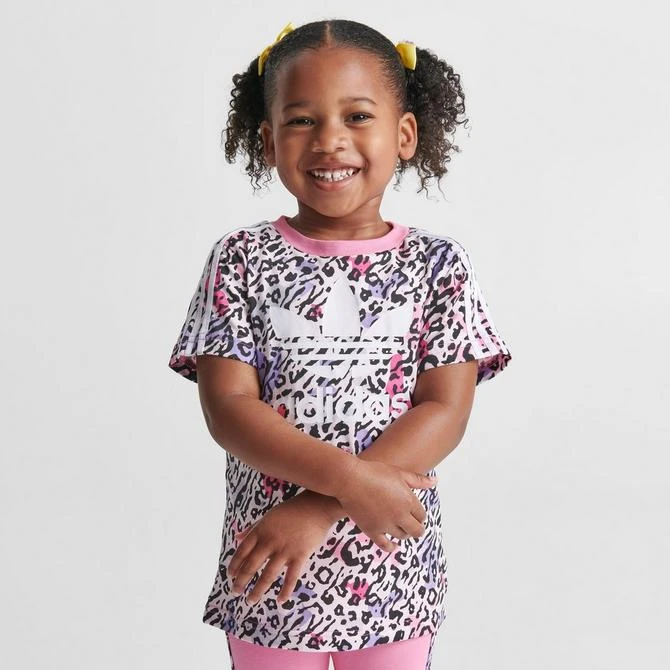 商品Adidas|Girls' Little Kids' adidas Originals Animal Print T-Shirt and Bike Shorts Set,价格¥112,第3张图片详细描述