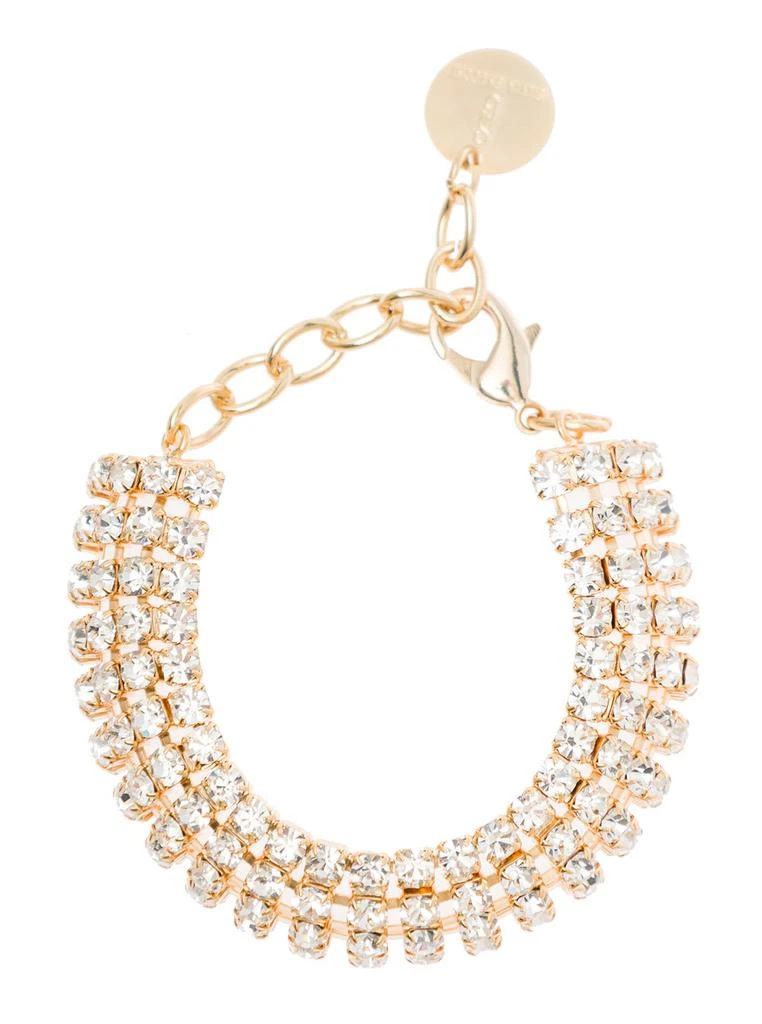 商品Silvia Gnecchi|Silvia Gnecchi Crystal Embellished Bracelet In Gold-tone Brass Woman,价格¥1065,第1张图片