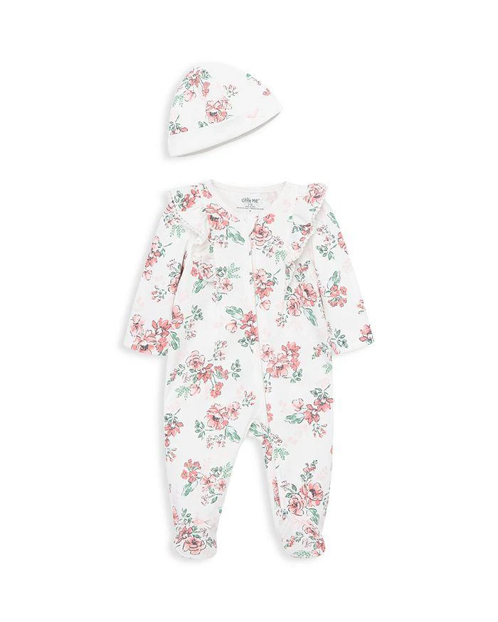 商品Little Me|Girls' Whimsical Floral Footie & Hat Set - Baby,价格¥111,第1张图片详细描述