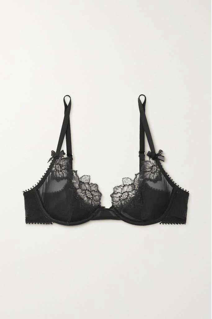 商品L'Agent by Agent Provocateur|Shania 蝴蝶结黎芭蕾丝边饰网布带钢圈软杯文胸  - 32C,价格¥460,第1张图片