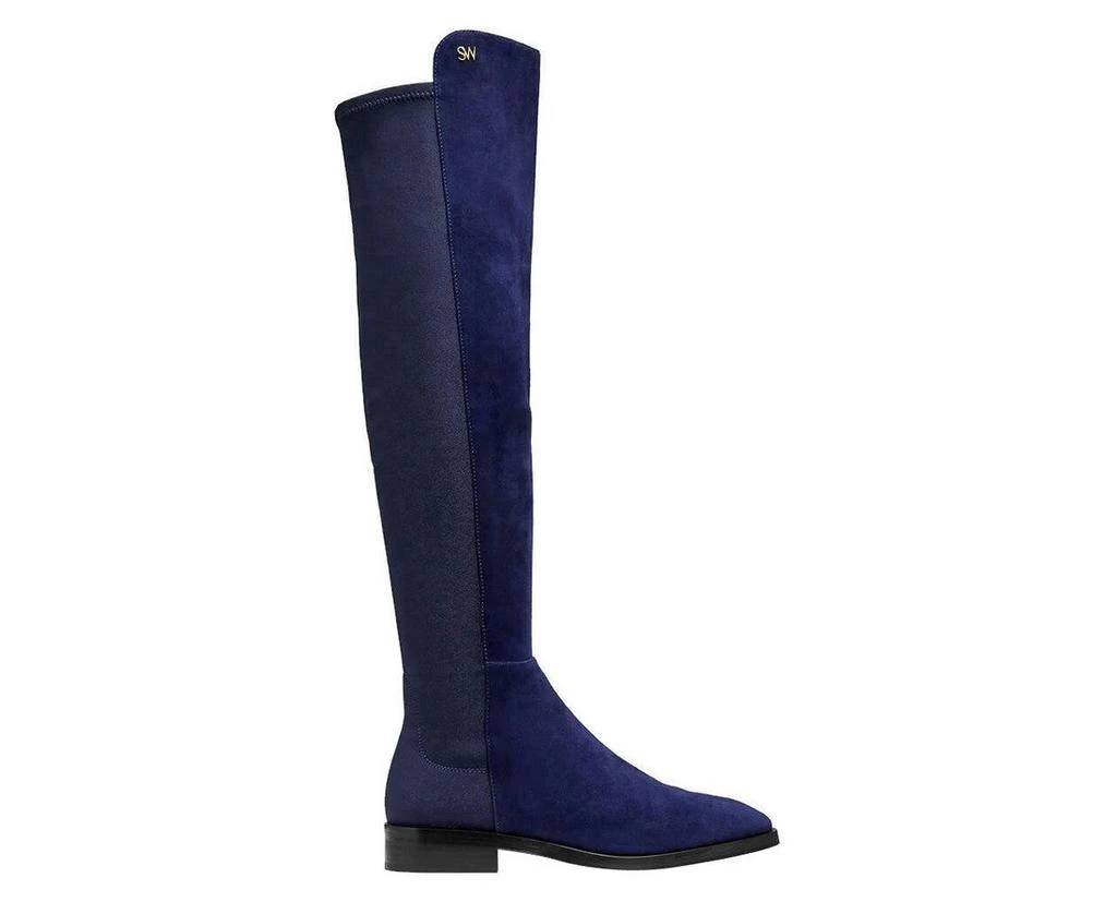 商品Stuart Weitzman|Stuart Weitzman Women's Keelan Dark Blue Suede With Logo Over The Knee Boots (38.5 EU / 8 B US),价格¥4225,第1张图片