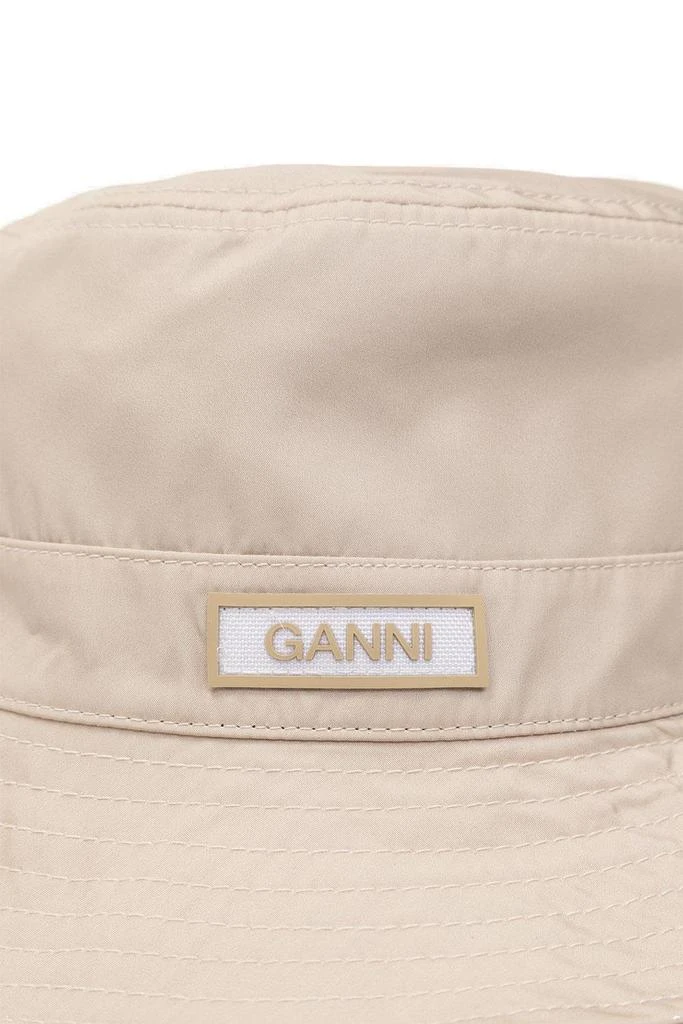 商品Ganni|Ganni Logo-Patch Wide-Brim Bucket Hat,价格¥609,第3张图片详细描述