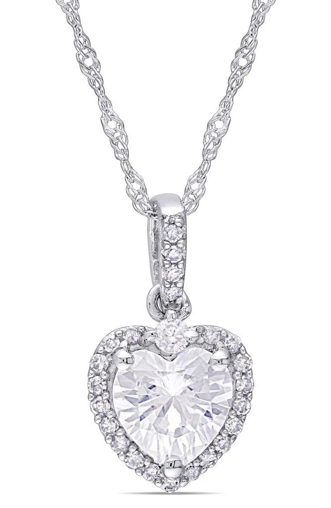 商品DELMAR|10K White Gold Created Moissanite Pendant Necklace,价格¥3372,第1张图片