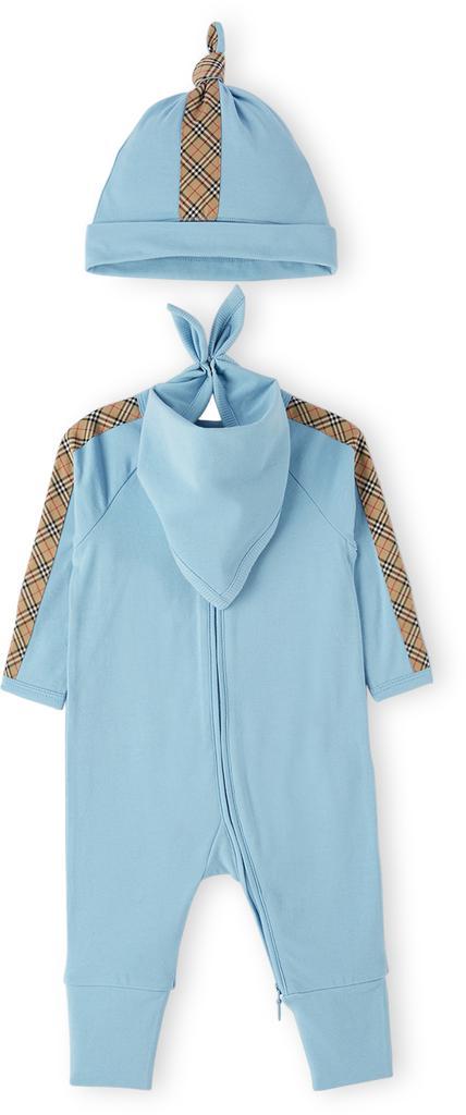 商品Burberry|Baby Blue Check Three-Piece Set,价格¥1394,第1张图片