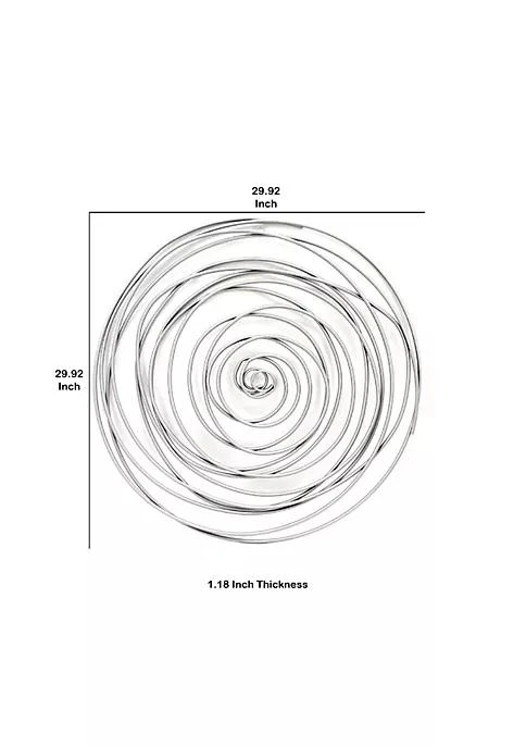 商品Duna Range|Range Contemporary Metal Wall Decor With Irregular Spiral Shape Silver,价格¥777,第5张图片详细描述