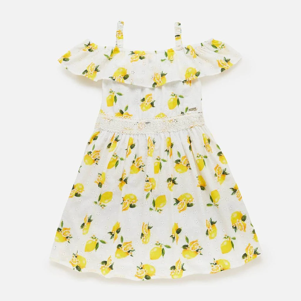 商品GUESS|Guess Girls' Off Shoulder Ruffle Dress - Lemon,价格¥195,第1张图片