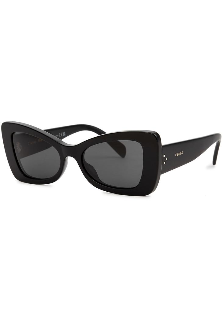 Black oversized cat-eye sunglasses商品第1张图片规格展示