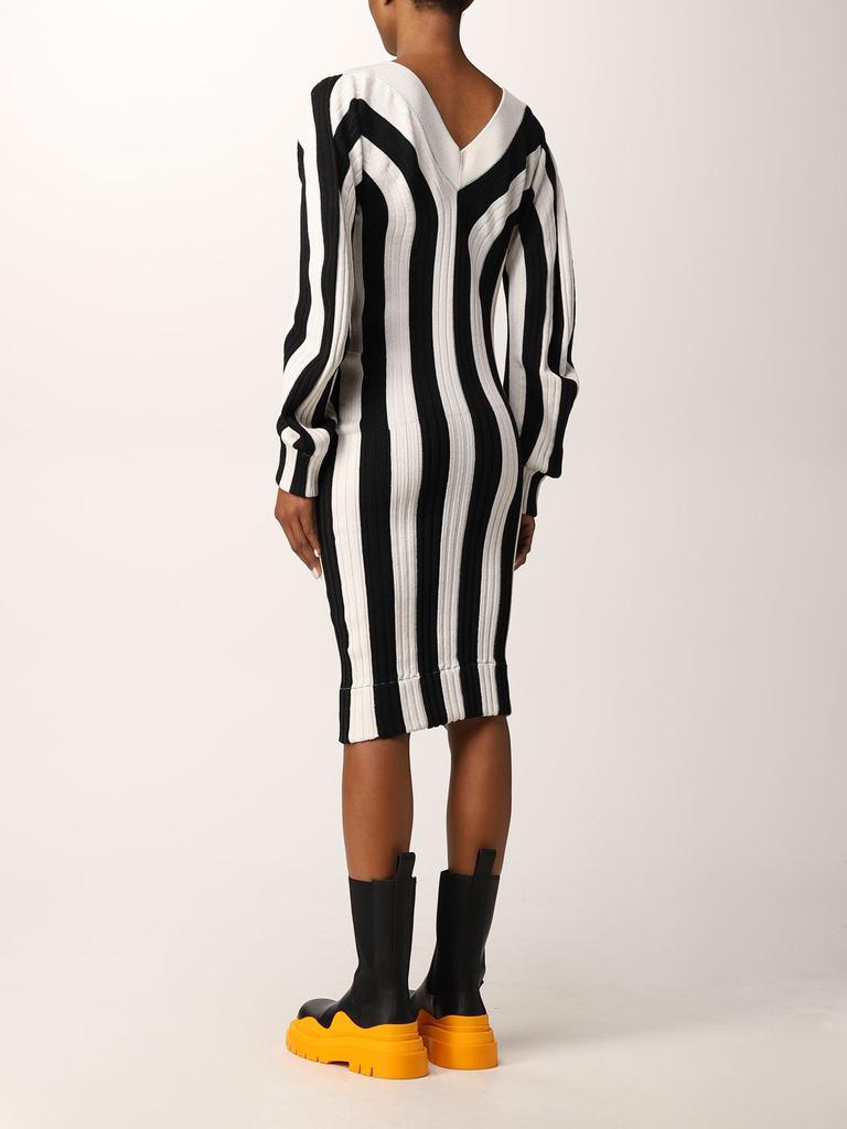 Bottega Veneta bicolor stripes v-dress商品第2张图片规格展示