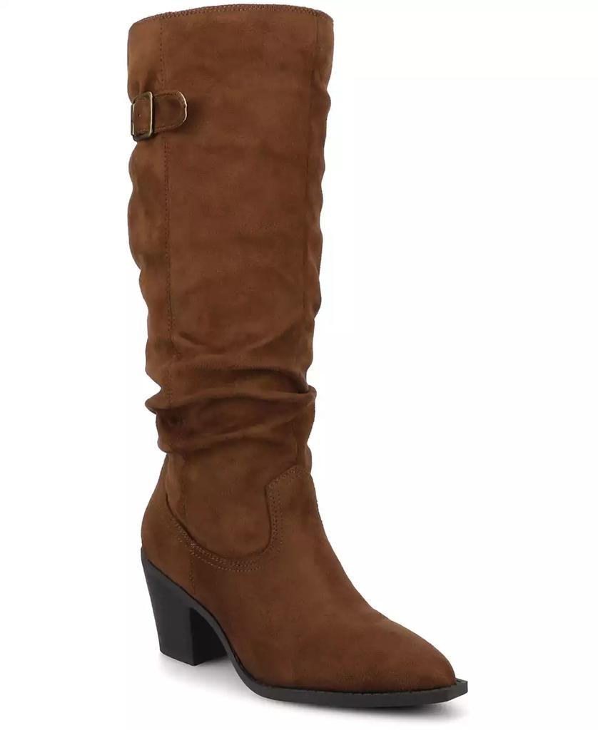 Botas de senhora Kaleah de cano regular e largo com bico fino e corte folgado. image 2