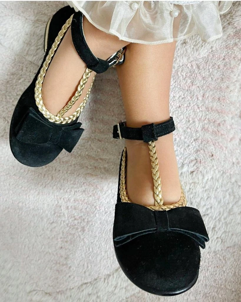 商品Petite Maison Kids|Girl's Empress Noir Suede Bow Mary Jane Flats, Size 5-13,价格¥1283,第2张图片详细描述