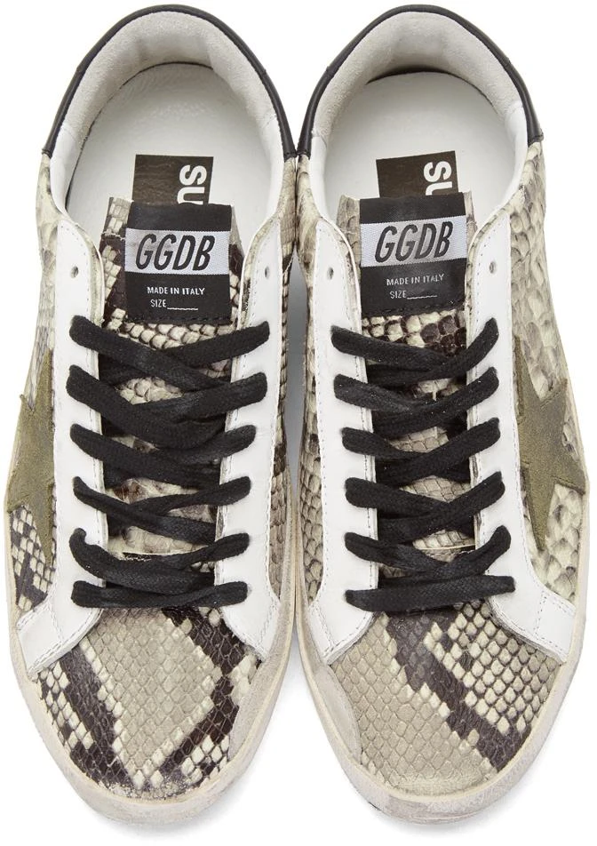 商品Golden Goose|Beige & Black Snake Superstar Sneakers,价格¥2503,第5张图片详细描述