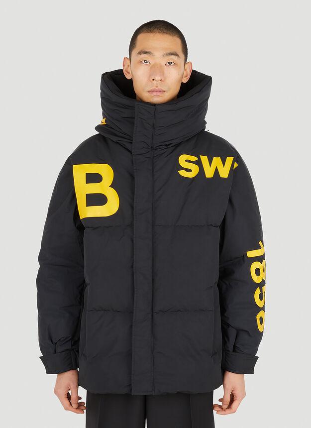 Logo Print Puffer Jacket in Black商品第1张图片规格展示