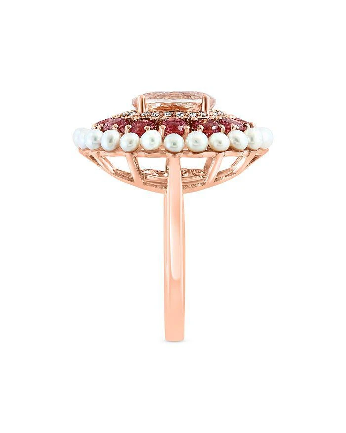 商品Bloomingdale's|Cultured Freshwater Pearl, Pink Tourmaline, Morganite & Diamond Halo Ring in 14K Rose Gold,价格¥9053,第2张图片详细描述