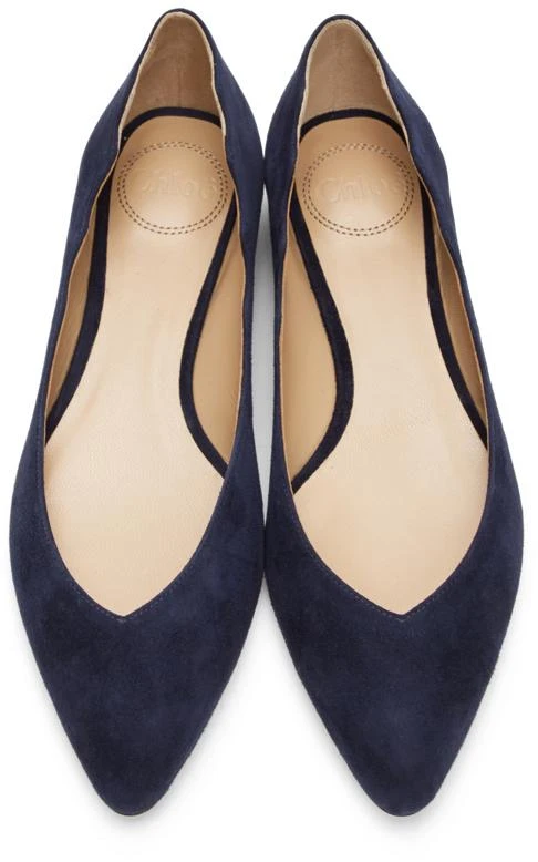 商品Chloé|Navy Suede Lauren Ballerina Flats,价格¥2507,第5张图片详细描述