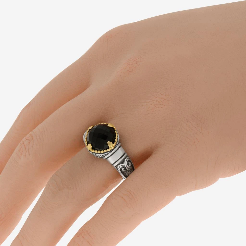 商品Konstantino|Konstantino Calypso Sterling Silver and 18K Yellow Gold, Onyx Statement Ring DKJ846-120 S7,价格¥1912,第2张图片详细描述