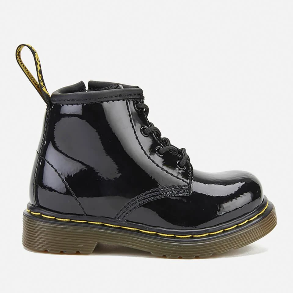 商品Dr. Martens|DR. MARTENS TODDLERS' 1460 I PATENT LAMPER LACE UP BOOTS - BLACK,价格¥349,第1张图片