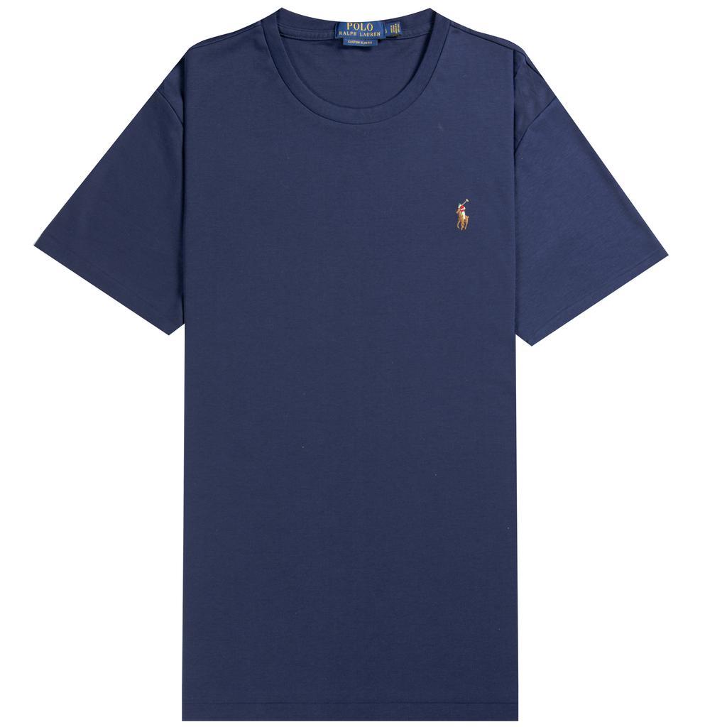 商品Ralph Lauren|Ralph Lauren Custom Slim Soft Touch T-Shirt Navy,价格¥673,第1张图片