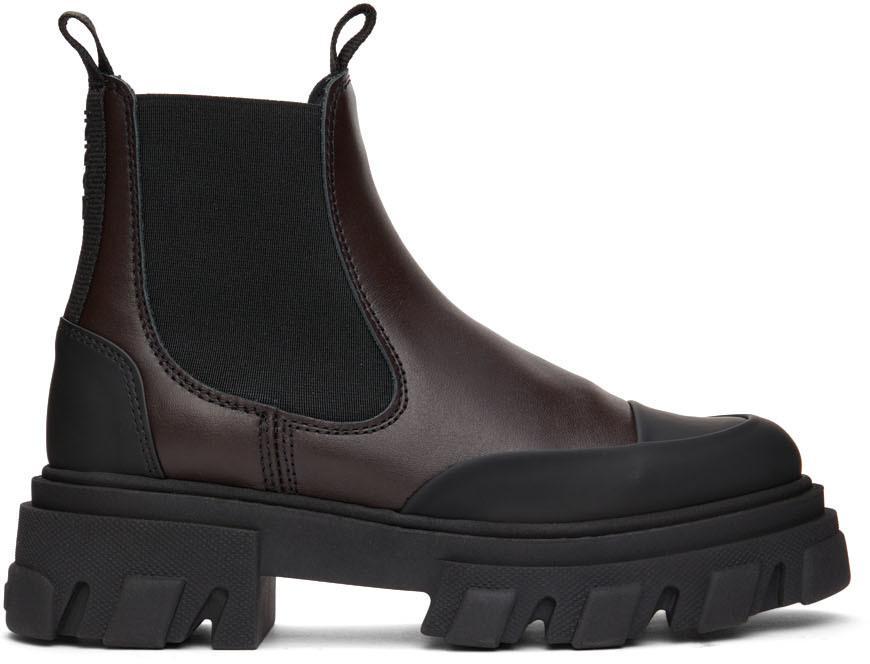 商品Ganni|Brown Leather Chelsea Boots,价格¥2840,第1张图片