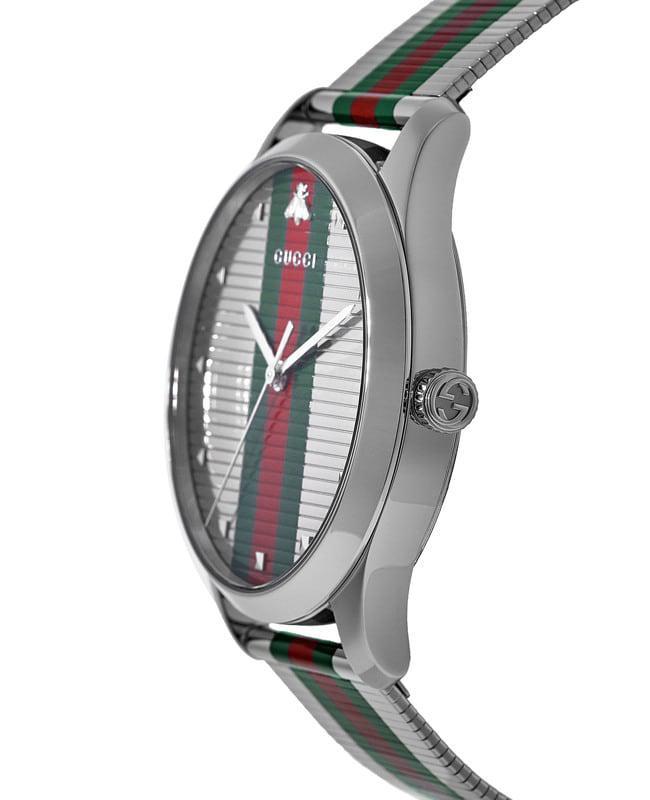 商品Gucci|Gucci G-Timeless Silver Mesh Dial Silver Mesh Strap Men's Watch YA126284,价格¥7058,第5张图片详细描述