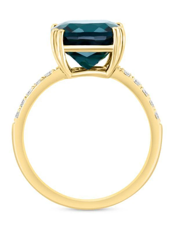 商品Effy|14K Yellow Gold, Lab-Grown Emerald & 0.2 TCW Lab-Grown Diamond Ring,价格¥9030,第2张图片详细描述