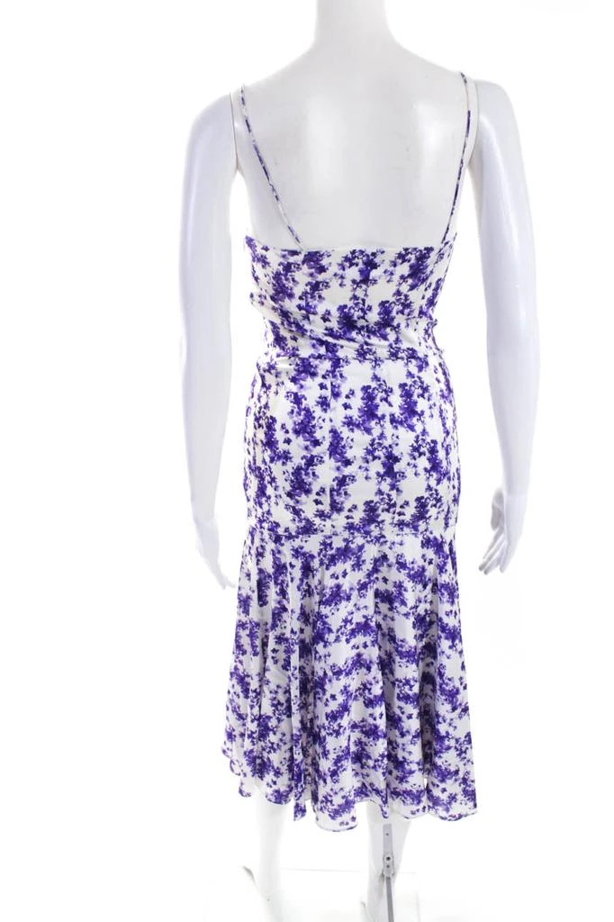 商品[二手商品] CAROLINE CONSTAS|Womens Floral Print Kai Slip Dress White Purple,价格¥588,第3张图片详细描述