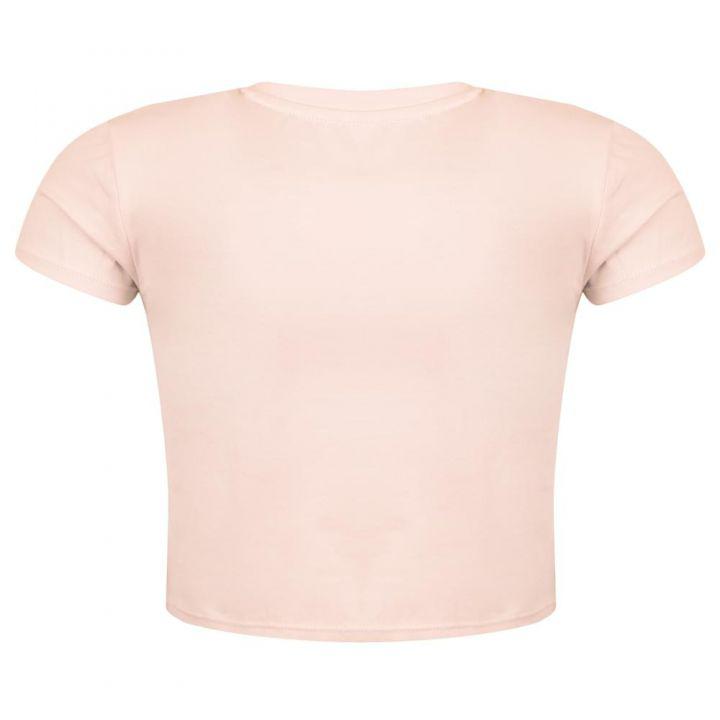 Pale Pink Cropped Logo Tie T Shirt商品第3张图片规格展示