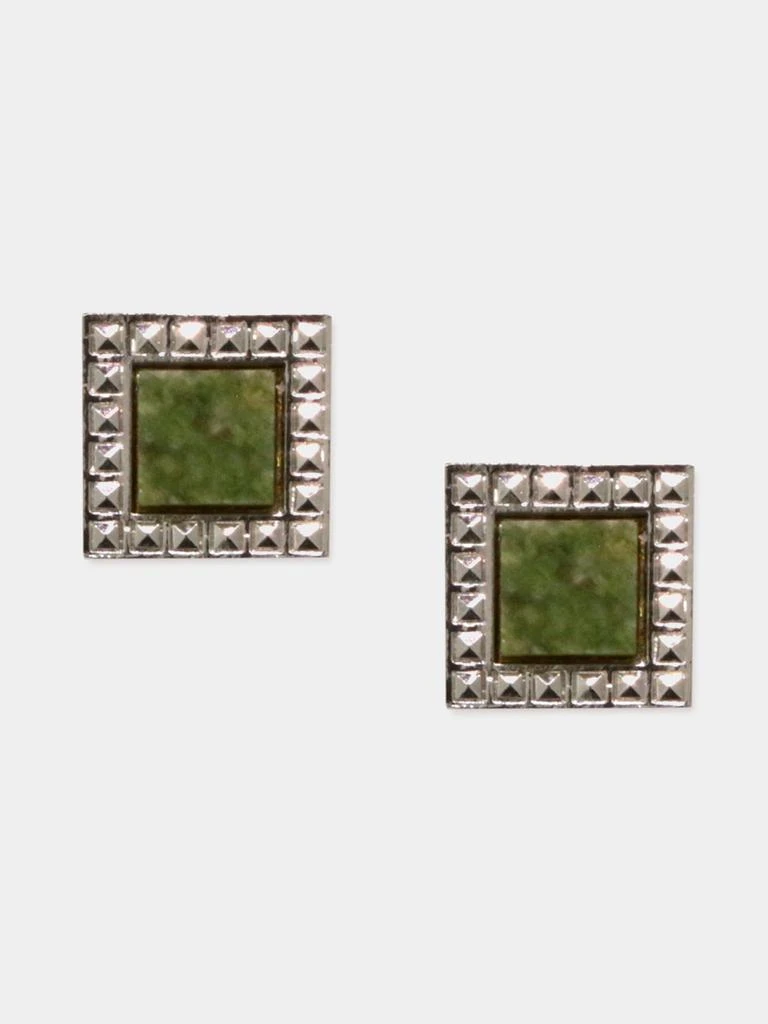 商品1928 Jewelry|Jade Semi Precious Square Earrings,价格¥182,第1张图片