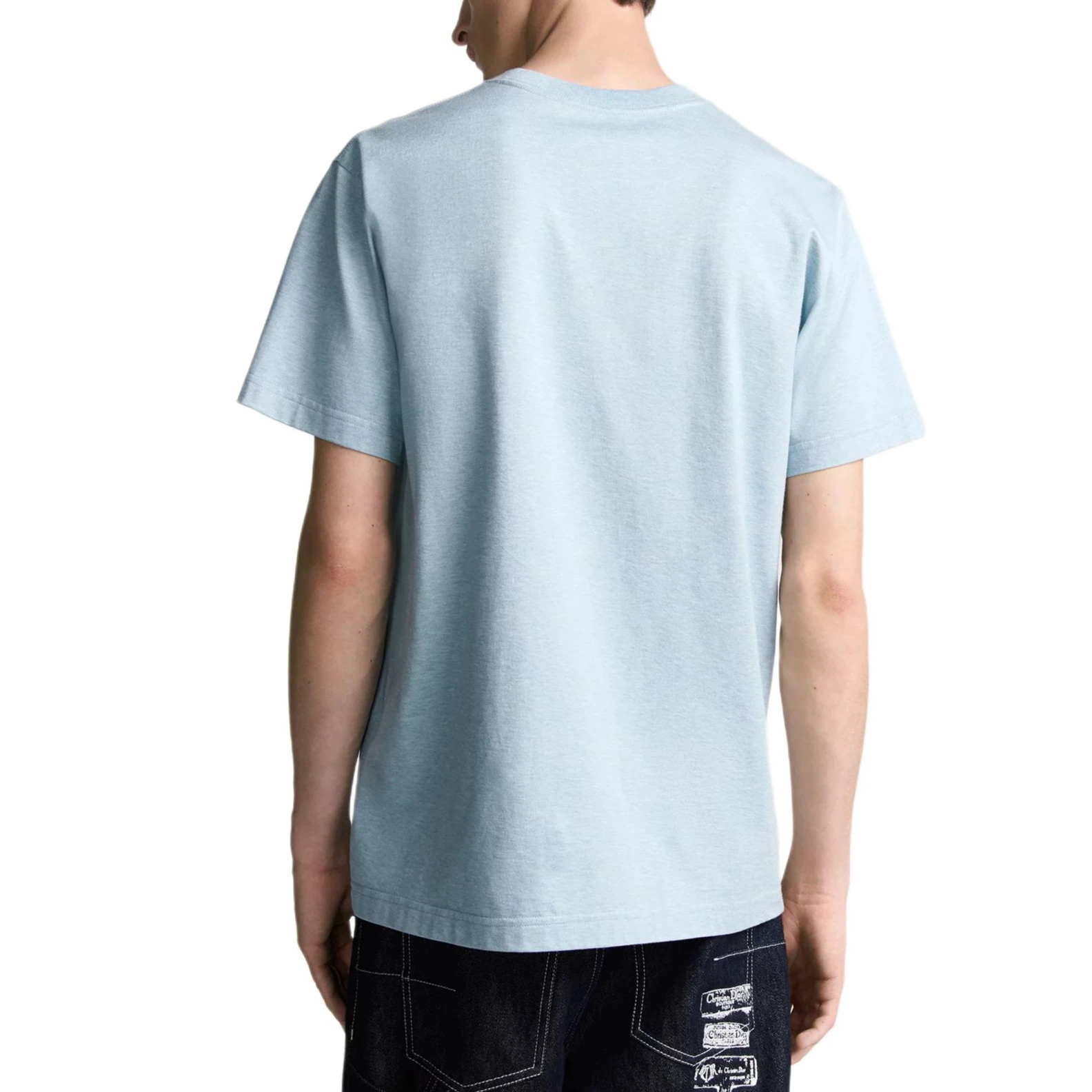 商品[国内直发] Dior|迪奥 FW24 圆领直筒短袖T恤 男款 蓝色,价格¥7502,第4张图片详细描述