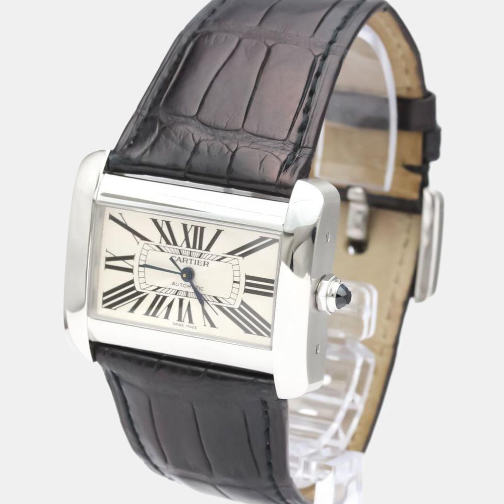 Cartier Silver Stainless Steel Tank Divan W6300755 Automatic Men's Wristwatch 38 mm商品第1张图片规格展示