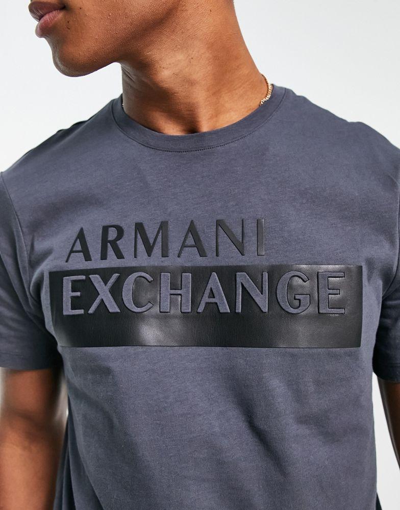Armani Exchange logo t-shirt in grey商品第3张图片规格展示